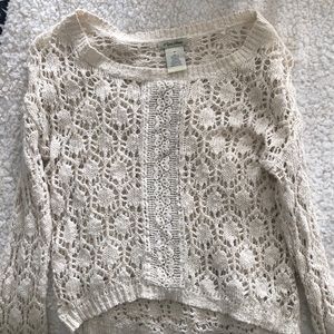 Flying Tomato sweater with lace detail